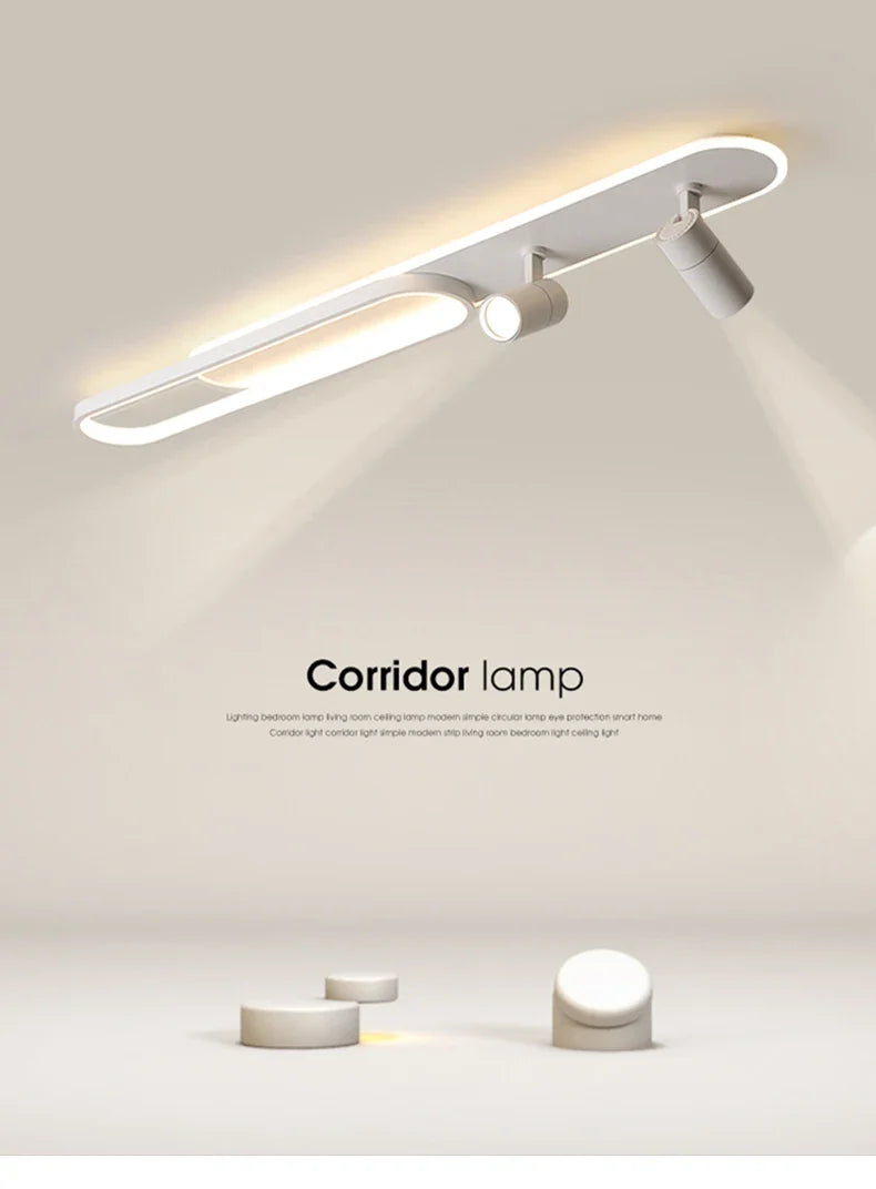 Dimbare led-plafondlamp met spotlight – 60/80/100/120 cm | Zwart, wit of goud