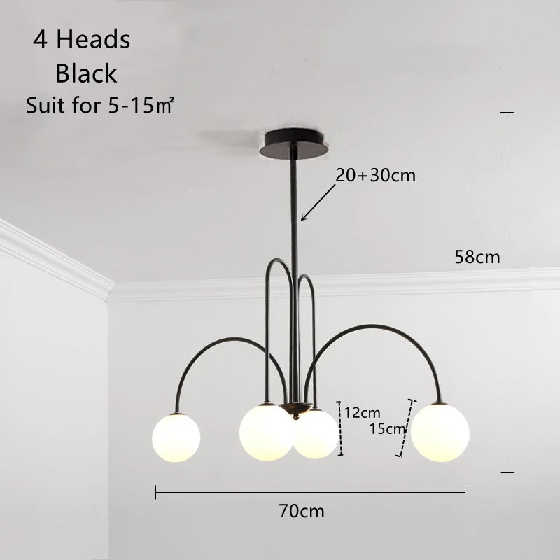 LED Pendant Light Diva - Glass Ball Chandelier