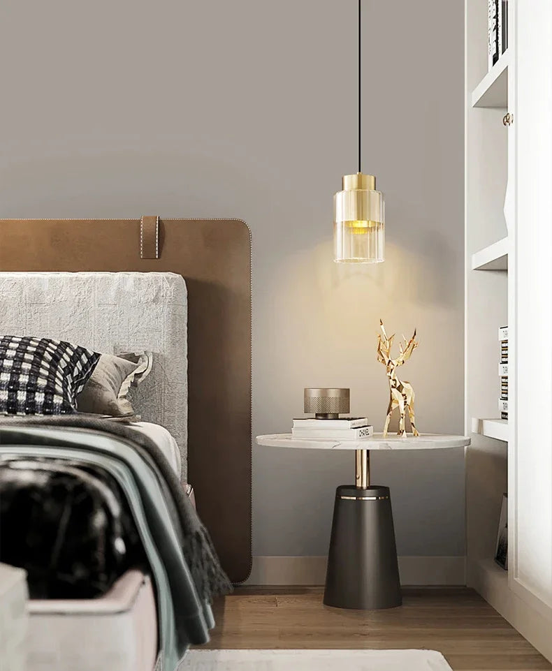 Nordic Glazen LED Hanglamp Zwart / Goud