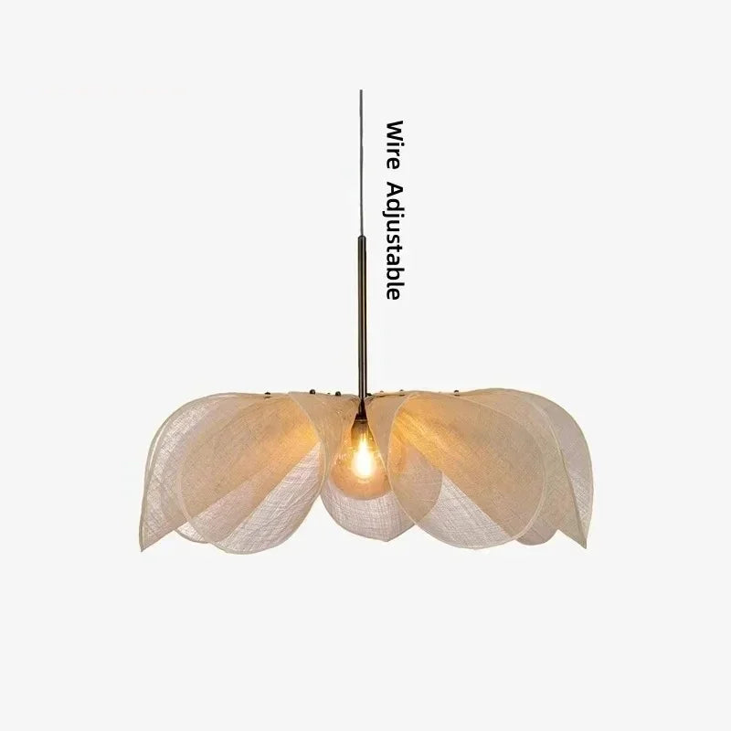 Fabric Flower Pendant Light - French Wabi-Sabi Cloth Lamp