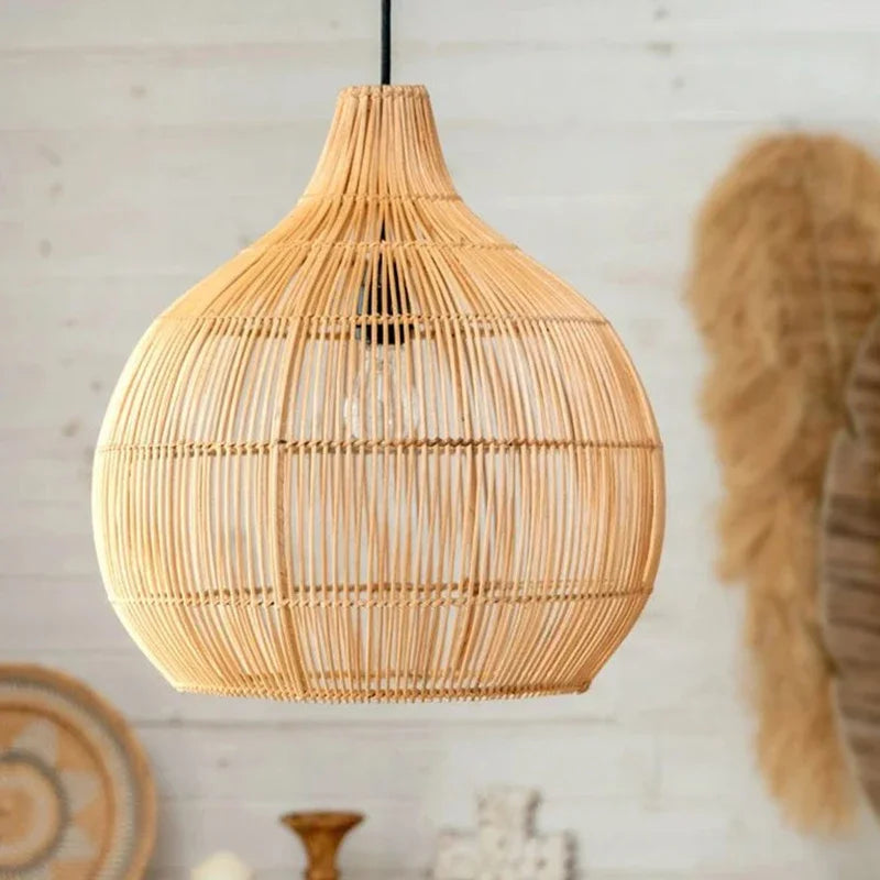 Japanese handwoven Handwoven Rattan Pendant Lamp