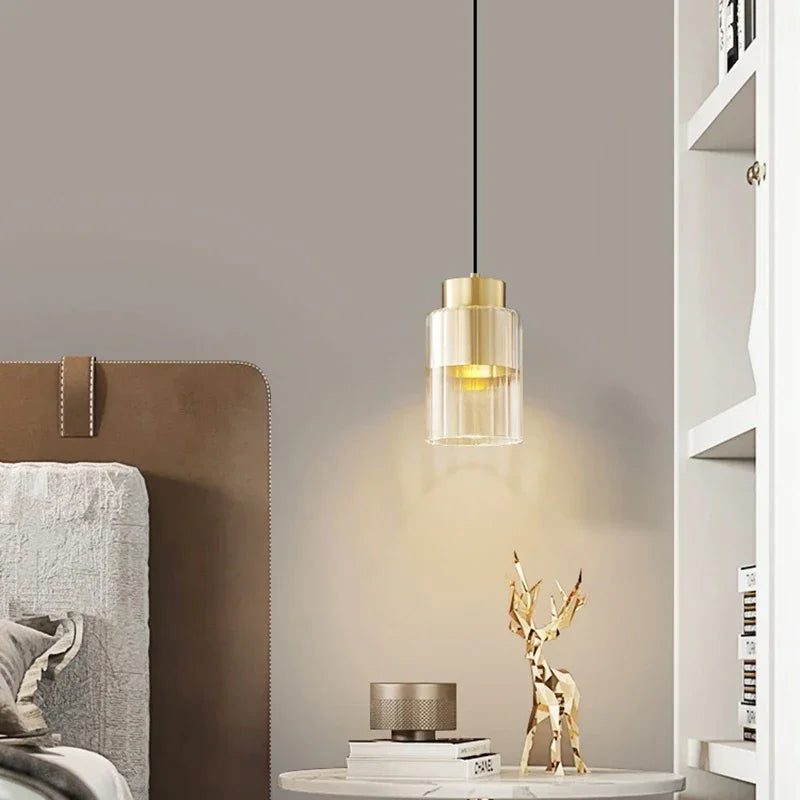 Nordic Glazen LED Hanglamp Zwart / Goud