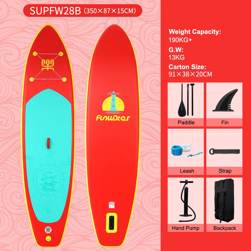Inflatable SUP board with premium accessories and carrying strap