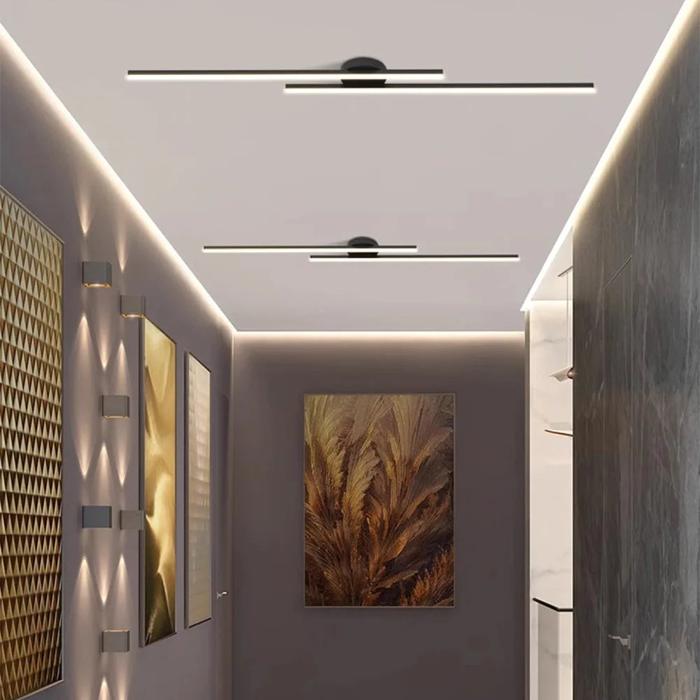 Modern LED Ceiling Light - Long Aluminum Linear Fixture for Hallway & Office
