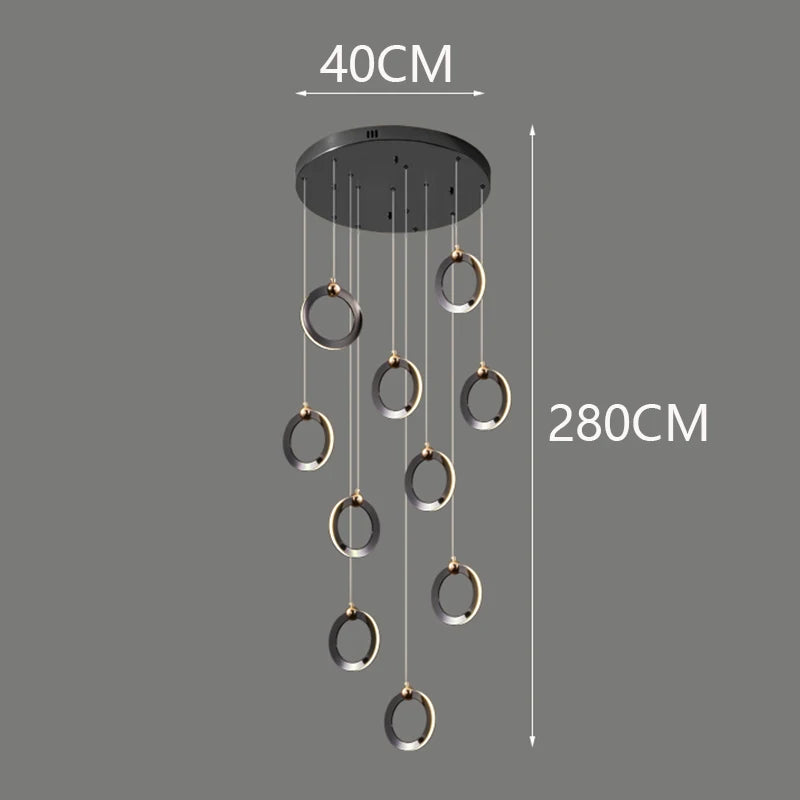 Octo - Modern LED Pendant Light Chandelier for Living Room and Staircase