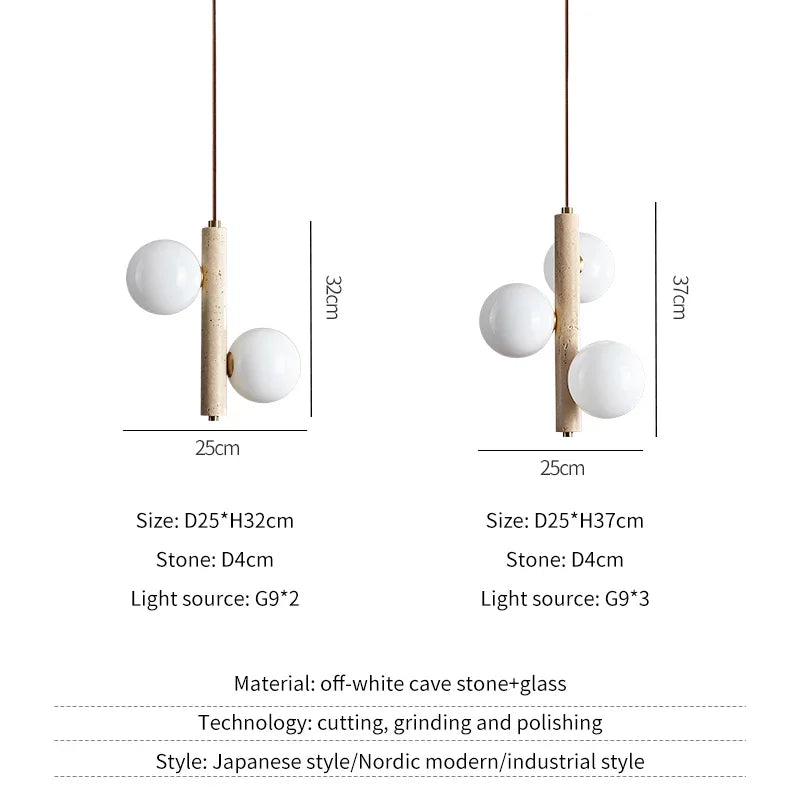 LED-Pendelleuchte im Höhlenstein-Stil – Moderner nordischer Stil