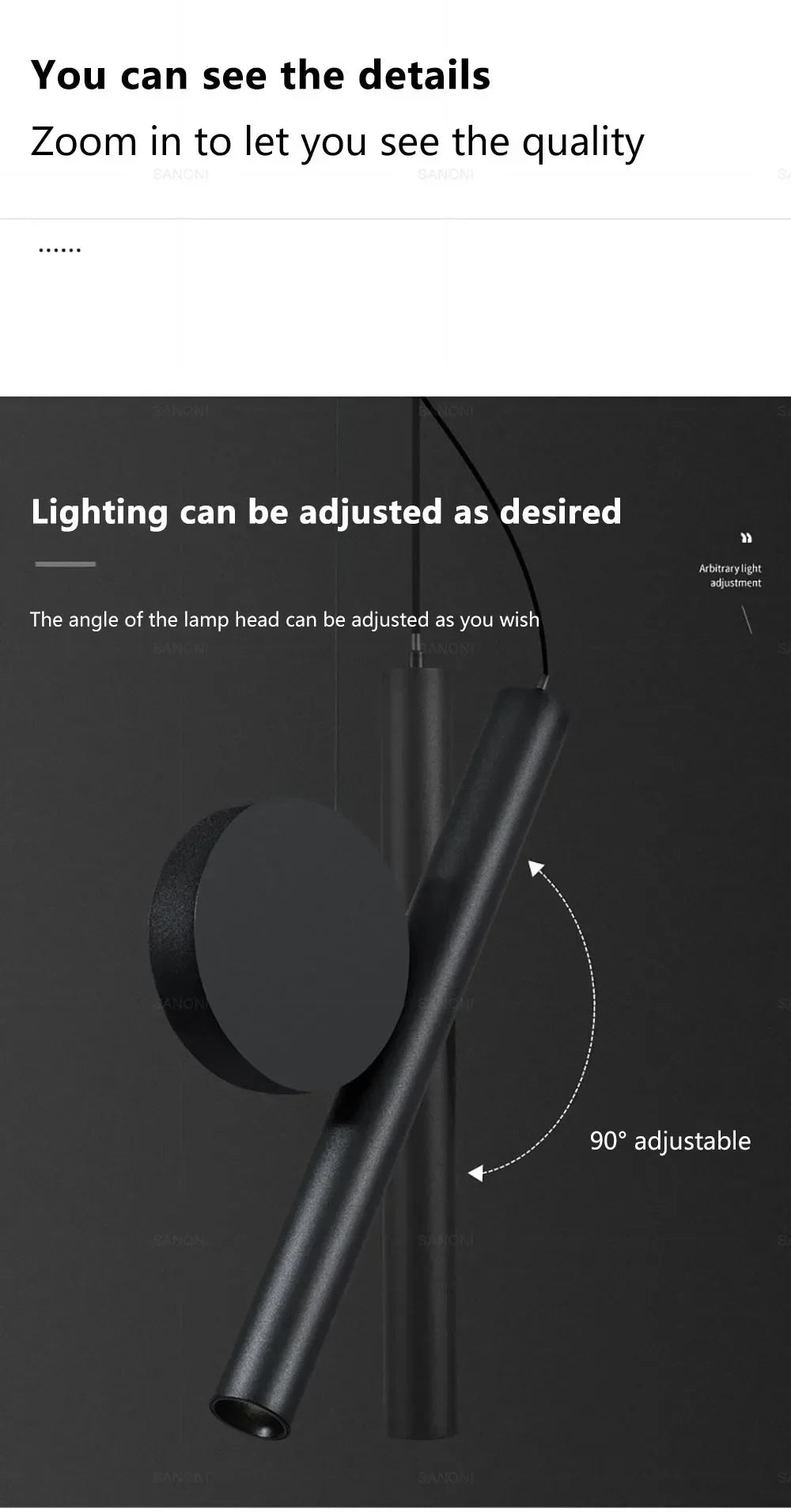 Moderne led-hanglamp met verstelbaar snoer – zwart aluminium
