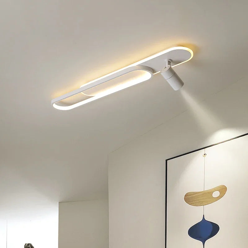Dimbare led-plafondlamp met spotlight – 60/80/100/120 cm | Zwart, wit of goud
