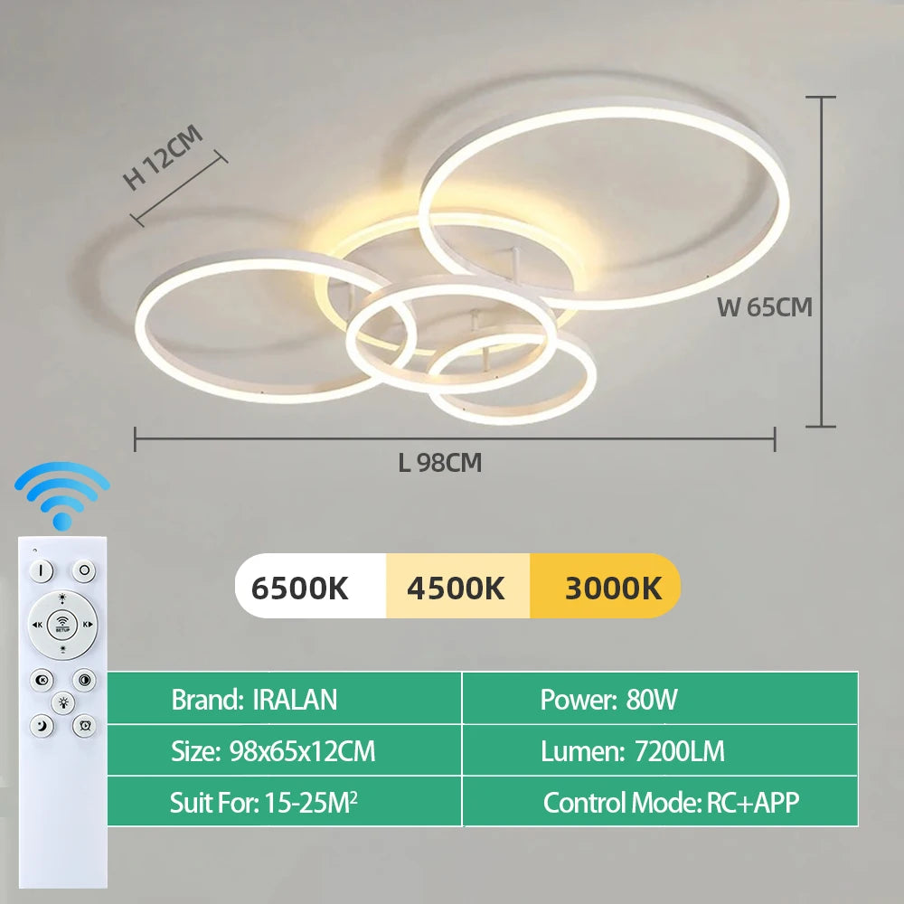 Modern LED Ceiling Chandelier - Dimmable Multi-Head Design