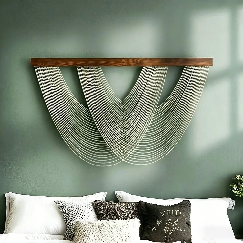 Boho-Wandbehang aus Baumwollseil 100 x 60 cm