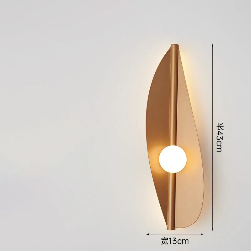 Blatt-LED-Wandleuchte – Art-déco-Nachttischleuchte