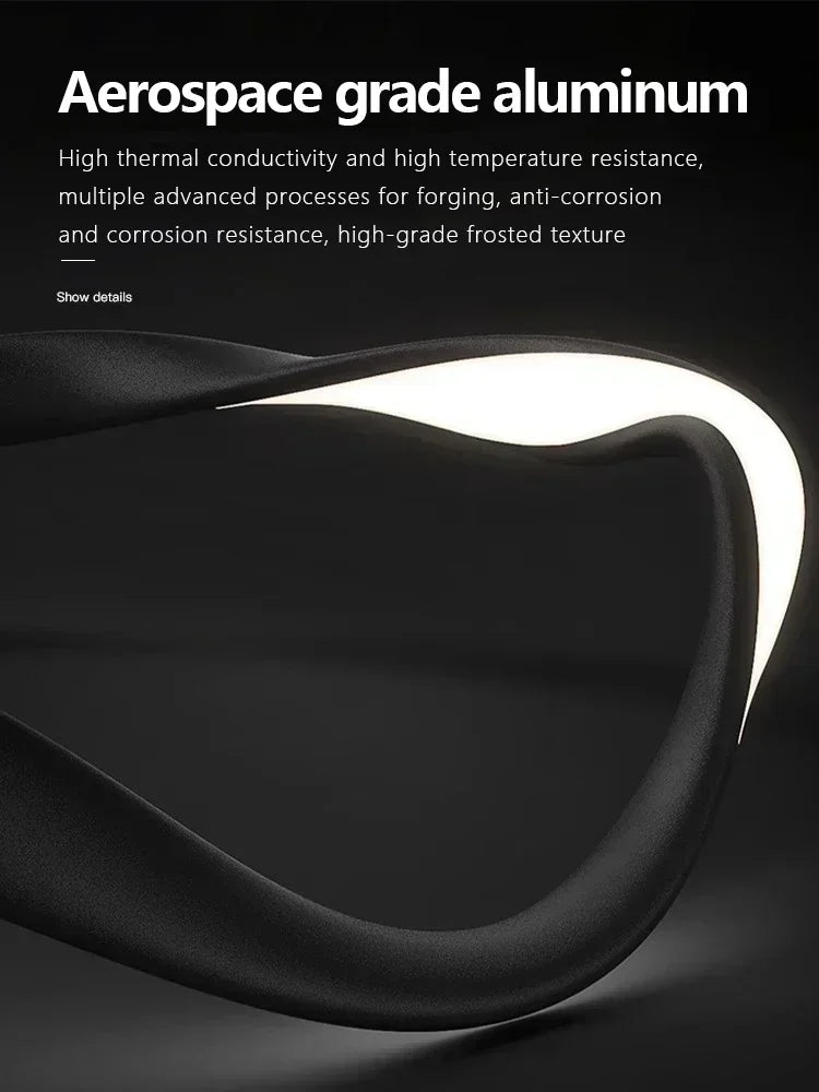 Modern Wavy Ring LED Pendant Light - Circular Designer Chandelier