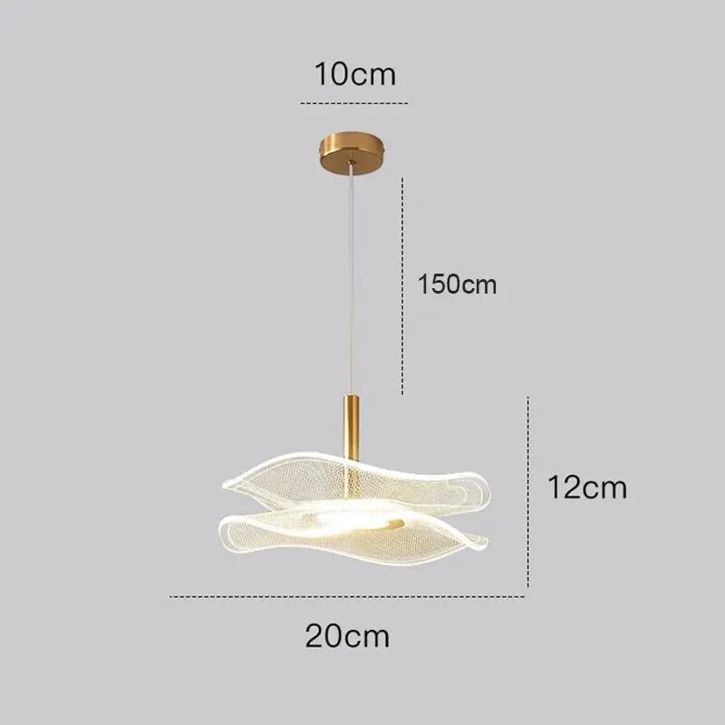 Lotus Leaf LED Pendant Light - Modern Gold Acrylic Ceiling Lamp