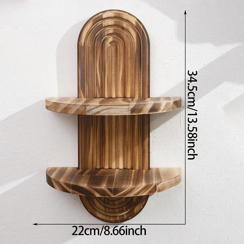 Boho-Wandregal aus Holz