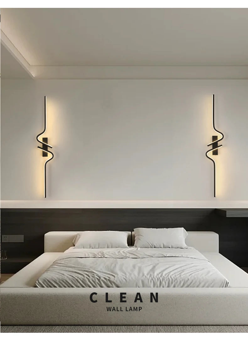 Modern LED Wall Lamp – Minimalist Strip Sconce For Bedside