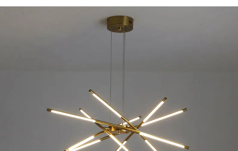 LED Tube Hanglamp - 12 Lichts - Zwart