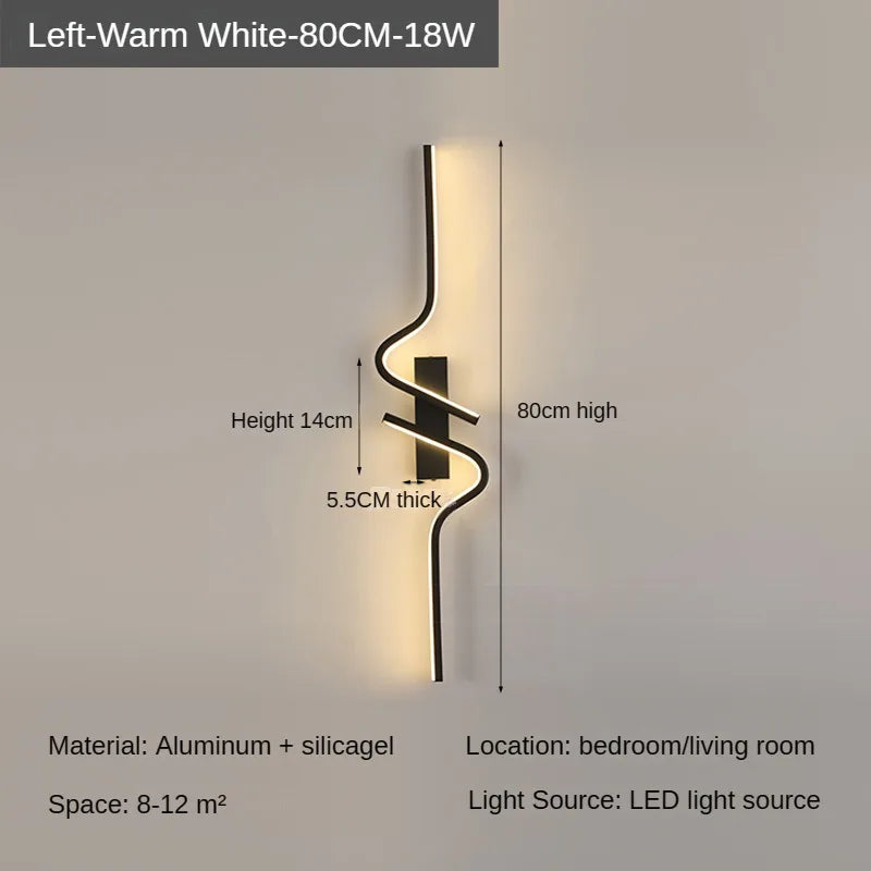 Modern LED Wall Lamp – Minimalist Strip Sconce For Bedside