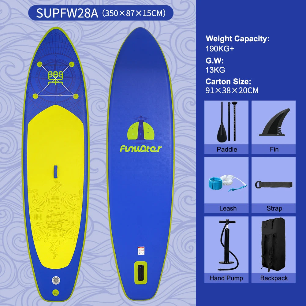 Inflatable SUP board with premium accessories and carrying strap