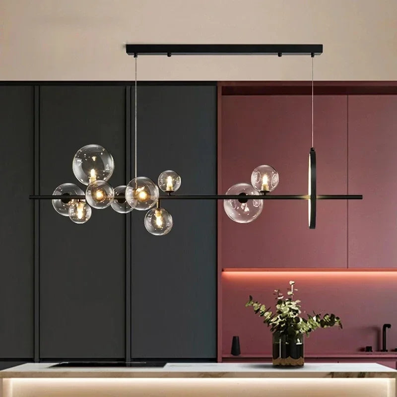NOSTAGA Glazen Cirkel Hanglamp – LED Kroonluchter