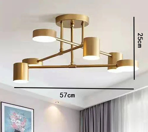Modern Industrial Ceiling Light - 6-Light Metal Fixture