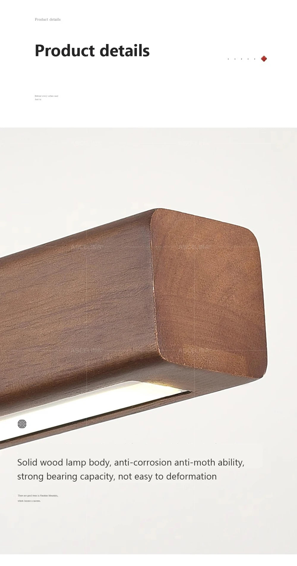 LED Pendant Light - Wood Long Strip - Kitchen Island Lighting