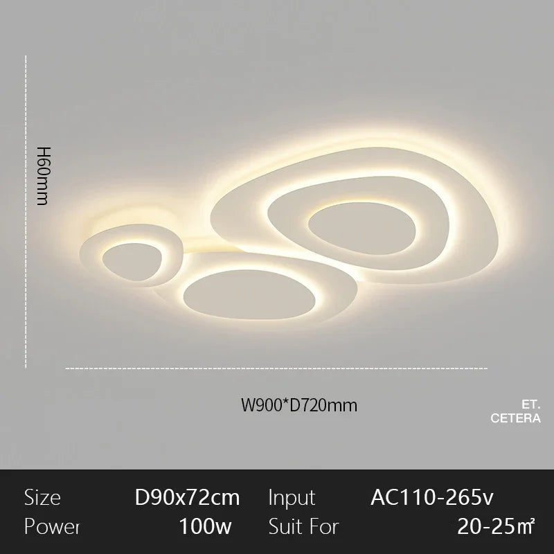 Modern White LED Ceiling Light - Minimalist Flush Mount Lamp