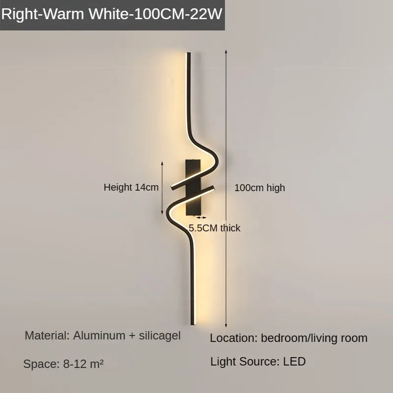 Modern LED Wall Lamp – Minimalist Strip Sconce For Bedside