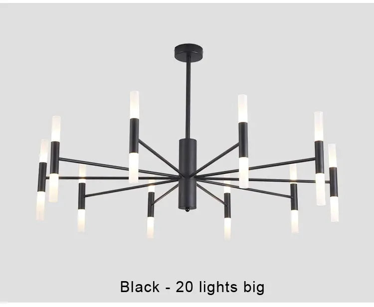 Moderne Nordic Design LED Hanglamp - G4 Kroonluchter Zwart/Goud