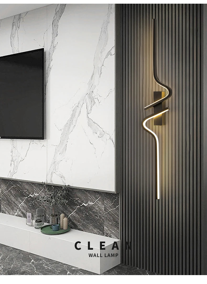 Modern LED Wall Lamp – Minimalist Strip Sconce For Bedside