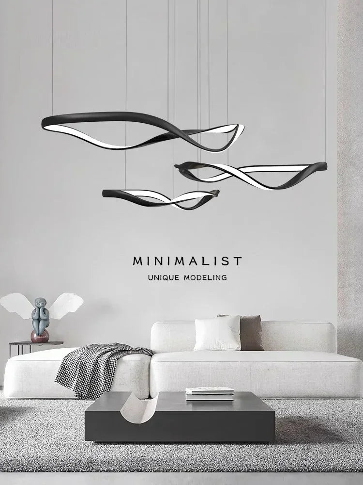 Modern Wavy Ring LED Pendant Light - Circular Designer Chandelier