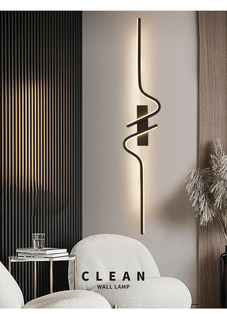 Modern LED Wall Lamp – Minimalist Strip Sconce For Bedside