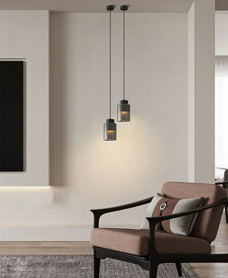 Nordic Glazen LED Hanglamp Zwart / Goud
