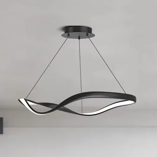 Modern Wavy Ring LED Pendant Light - Circular Designer Chandelier