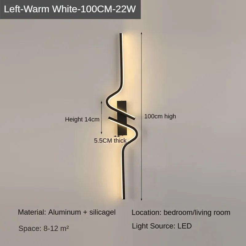 Modern LED Wall Lamp – Minimalist Strip Sconce For Bedside