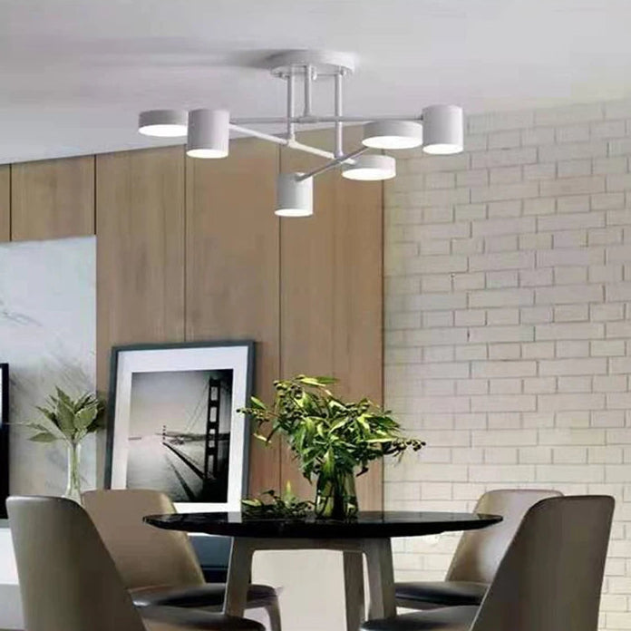 Modern Industrial Ceiling Light - 6-Light Metal Fixture