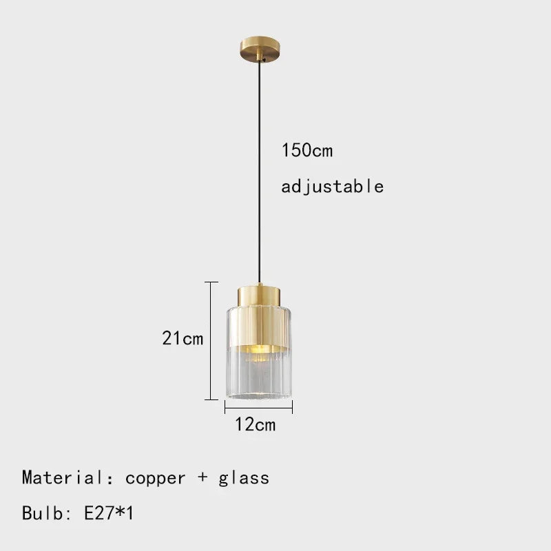 Nordic Glazen LED Hanglamp Zwart / Goud