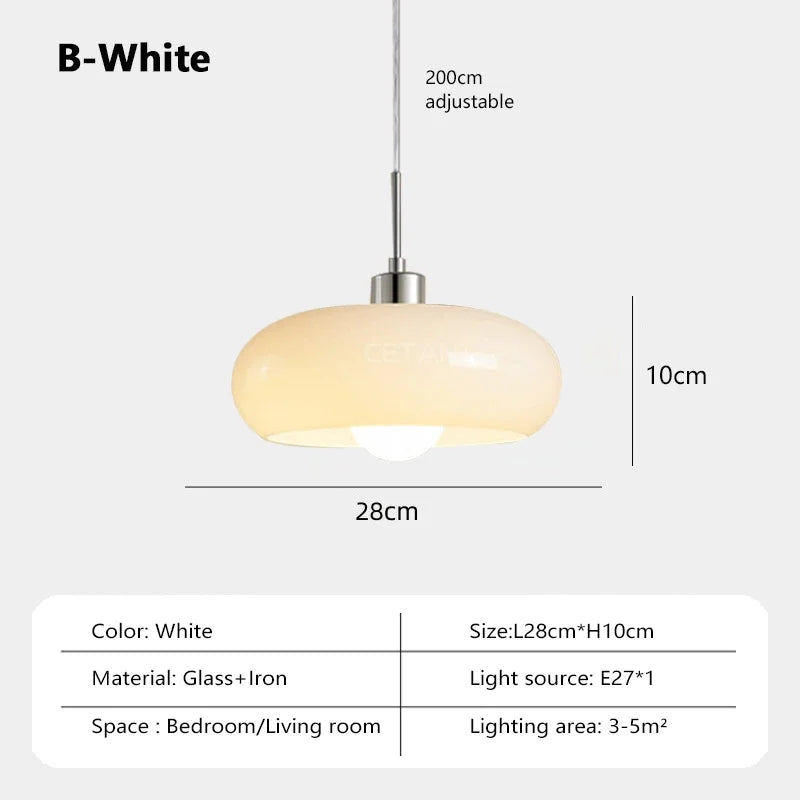 BAUHAUS Modern Glass Pendant Light - Matte Shade Hanging Lamp