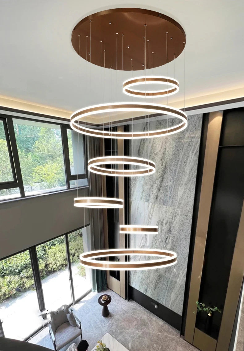 Modern LED Ring Chandelier - Multi-Tier Pendant Light