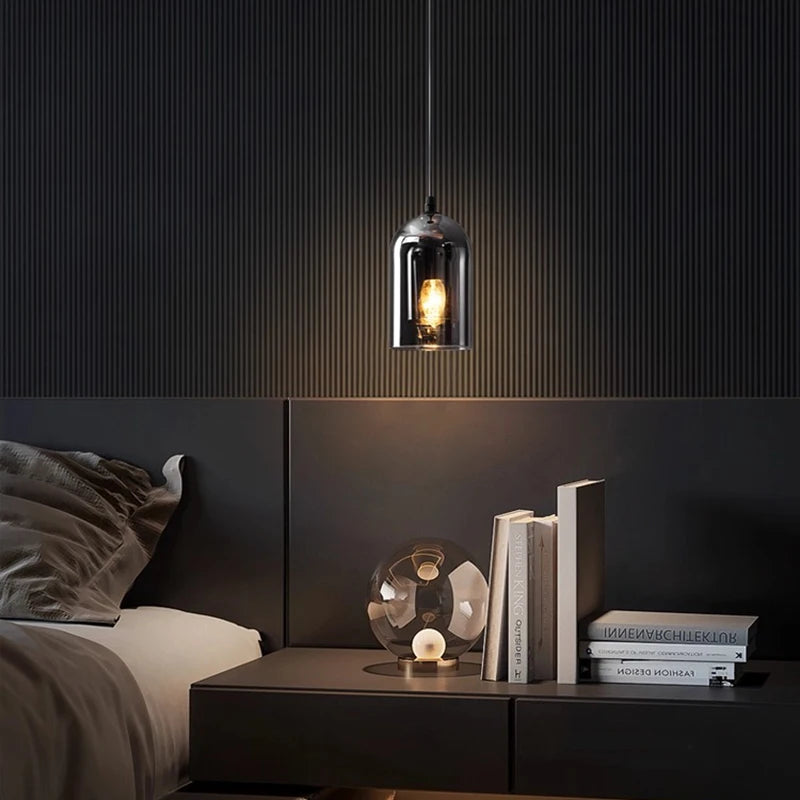 Moderne Pendelleuchte – Glas & Eisen, 1 oder 3 Köpfe, dimmbar