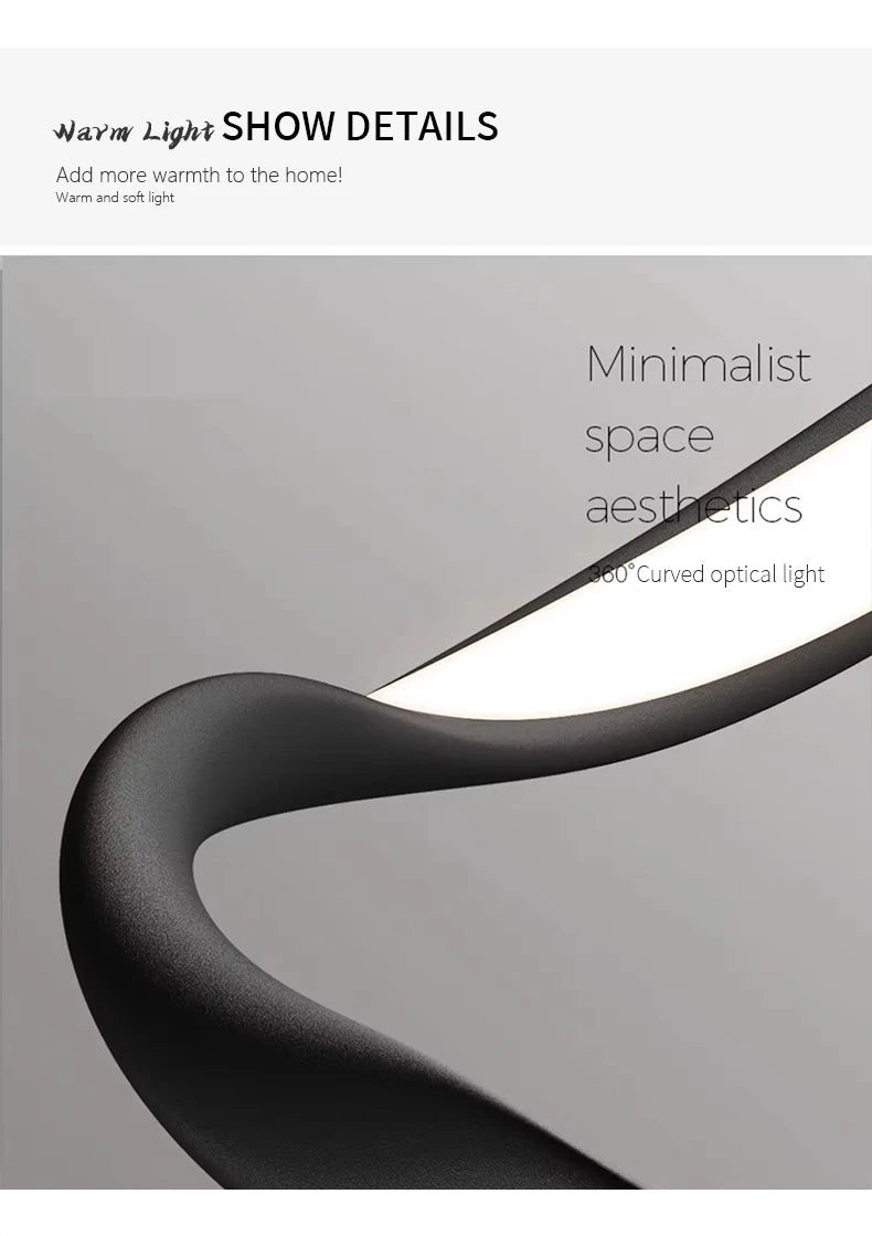 Modern Wavy Ring LED Pendant Light - Circular Designer Chandelier