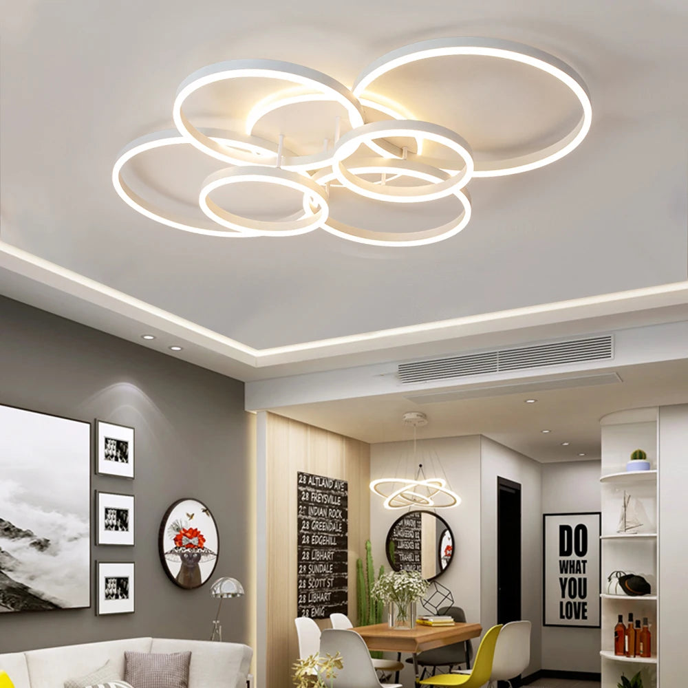 Modern LED Ceiling Chandelier - Dimmable Multi-Head Design