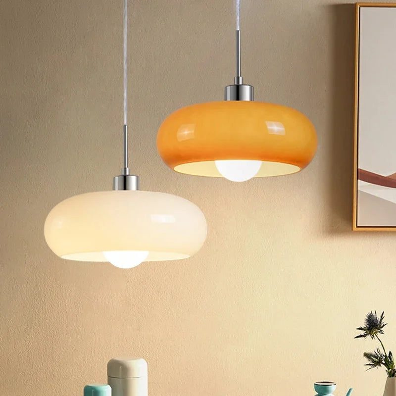 BAUHAUS Modern Glass Pendant Light - Matte Shade Hanging Lamp