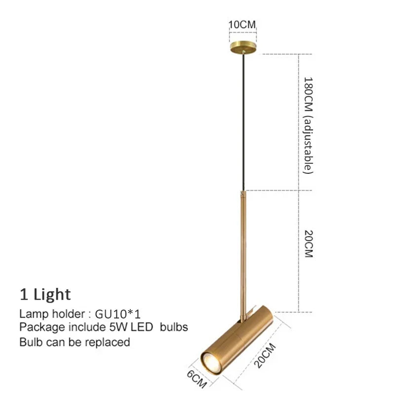 Verstellbare Pendelleuchte mit Strahler – Moderne minimalistische LED-Hängelampe