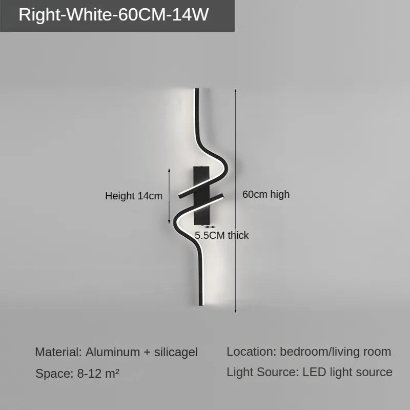 Modern LED Wall Lamp – Minimalist Strip Sconce For Bedside