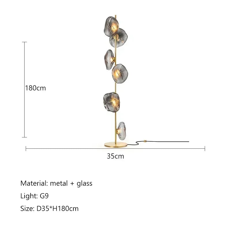 Nordische LED-Stehleuchte aus Glas – Moderne Design-Stehleuchte für Wohn- und Schlafzimmer