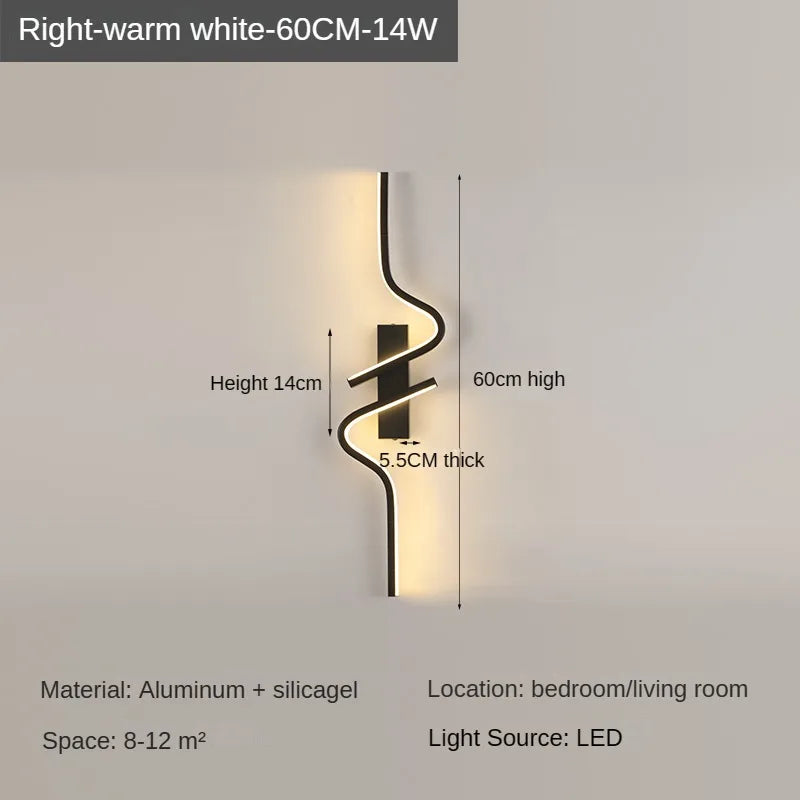 Modern LED Wall Lamp – Minimalist Strip Sconce For Bedside