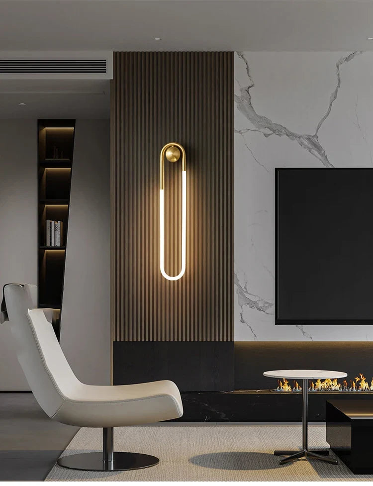 U-vormige led-wandlamp – Art-decodesign | Koper of zwart