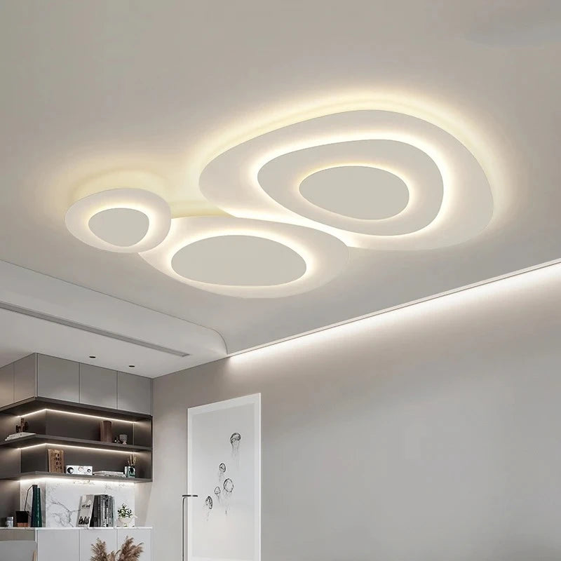 Modern White LED Ceiling Light - Minimalist Flush Mount Lamp