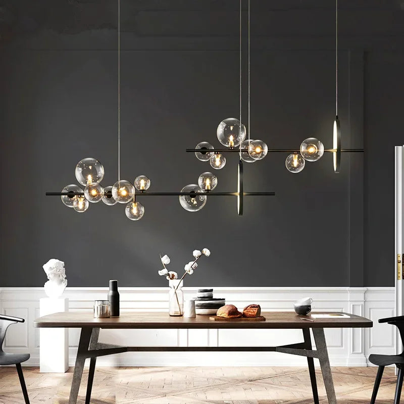 NOSTAGA Glazen Cirkel Hanglamp – LED Kroonluchter