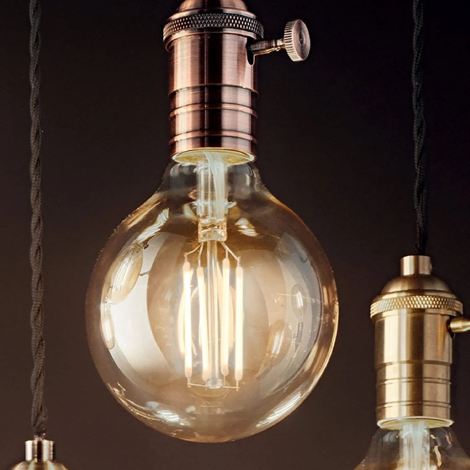G80 LED Edison Bulb E27 Dimmable 10W Vintage Globe Light Bulb Warm White 2700K Amber Glass Retro Filament Decorative Bulb 220V Energy Saving